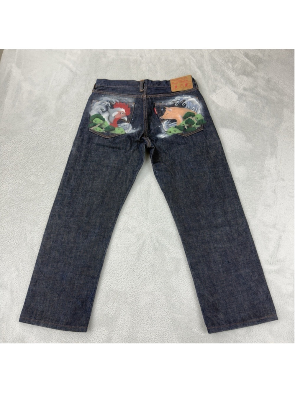 Studio D'Artisan Men's Jeans Red Selvedge Back Embroidery Size 31x25